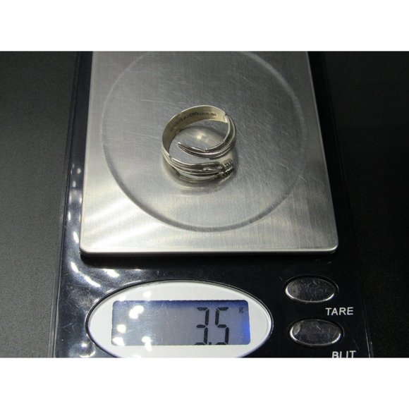 Size 6.75 Sterling Silver Lena Platero Feather Wrap Band Ring Vintage Statement - Picture 8 of 8